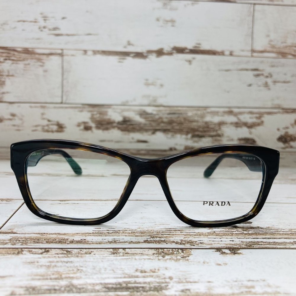 Prada Square Brown Havana Gold Eyeglasses Glasses Frames NWOT - Picture 2 of 12